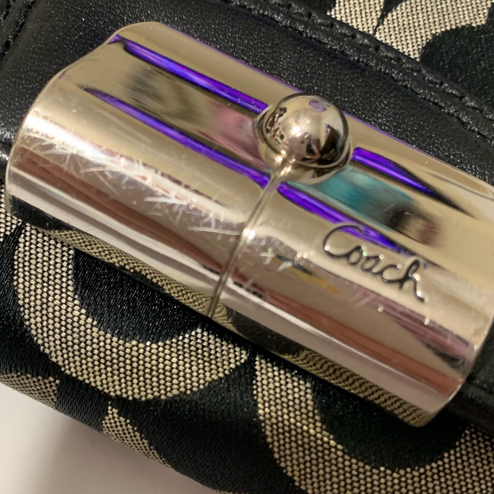 Coach Kristin Op Art Signature Check Book Flap Wallet & Checkbook - Picture 16 of 16